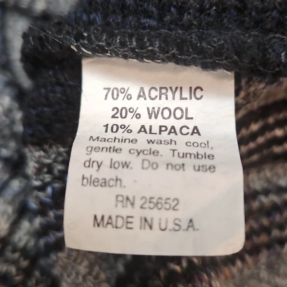 Vintage Bachrach Men's Sweater XL Textured Acrylic Wool Alpaca Made in USA